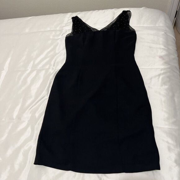 Joseph Ribkoff Beaded Straps Black Shift Dress Womens 8 Sleeveless VTG Canada - Picture 4 of 15